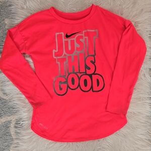 Nike Girls Hot Pink Long Sleeve Dry Fit